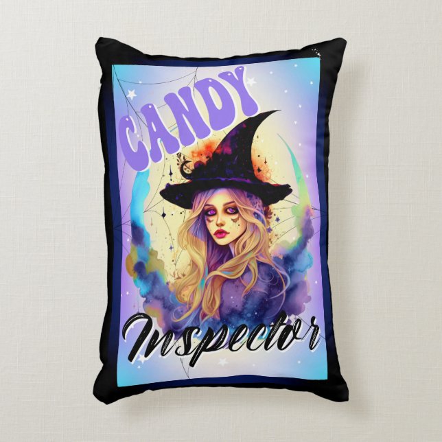 Cojín Decorativo Halloween de brujería retro divertida (Frente (Vertical))