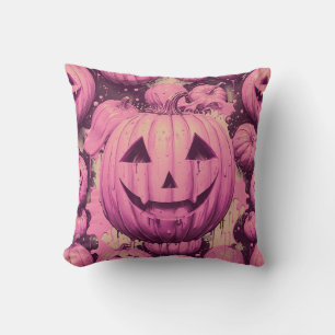 Cojín Decorativo Halloween de calabaza rosa