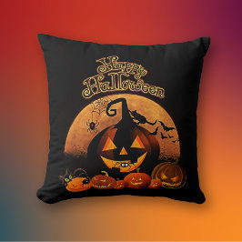 Cojín Decorativo Halloween de calabazas espeluznantes