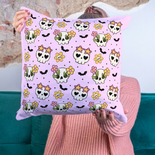 Cojín Decorativo Halloween de Giras góticas rosadas