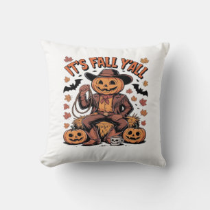 Cojín Decorativo Halloween de la Calabaza de Vaqueros Occidentales