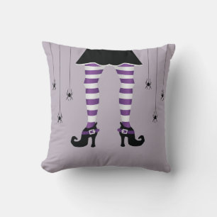 Cojín Decorativo Halloween De Las Piernas De Brujas Y Las Arañas Pu
