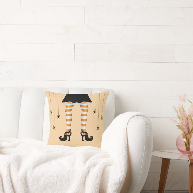 Cojín Decorativo Halloween De Leyendas De Brujas Y Arañas De naranj (Sofá)