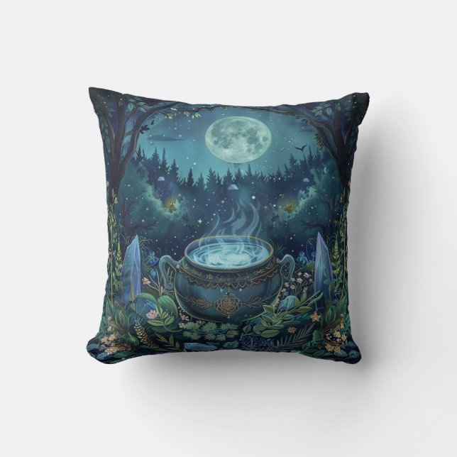 Cojín Decorativo Halloween de Samhain nórdico - Diseño de caldero p (Anverso)