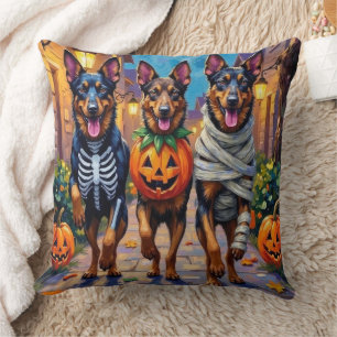 Cojín Decorativo Halloween de truco o tratamiento de perros pastore