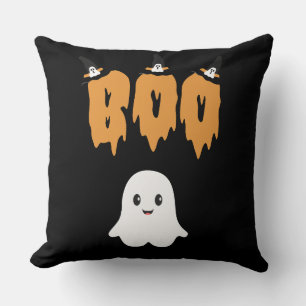 Cojín Decorativo Halloween del fantasma negro Naranja