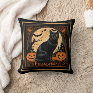Cojín Decorativo Halloween del gato negro Kitty