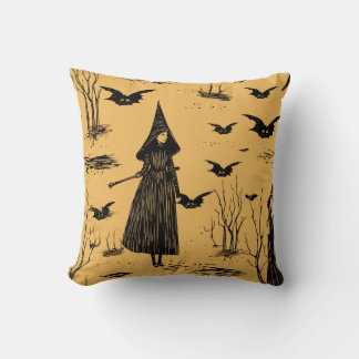 Cojín Decorativo Halloween del patrón sin foco de la vendimia de br