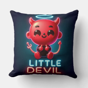 Cojín Decorativo Halloween del Pequeño Diablo Rojo