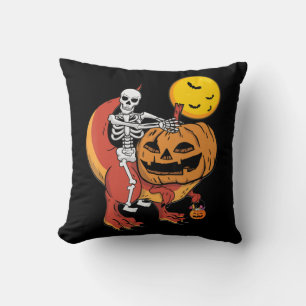Cojín Decorativo Halloween Dinosaur Pumpkin T Rex Skeleton Boys Tod