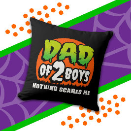 Cojín Decorativo Halloween divertido nada me asusta papá de 2 niños