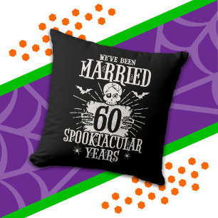 Cojín Decorativo Halloween Espeluznante 60 Aniversario de Bodas