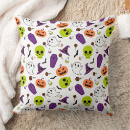 Cojín Decorativo Halloween espeluznante lindo patrón zombis bruja