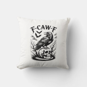 Cojín Decorativo Halloween F-Caw-F Pájaro Cuervo Mujeres Hombres Mo