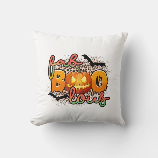 Cojín Decorativo Halloween Fab Boo Lous Cumpleaños (Anverso)