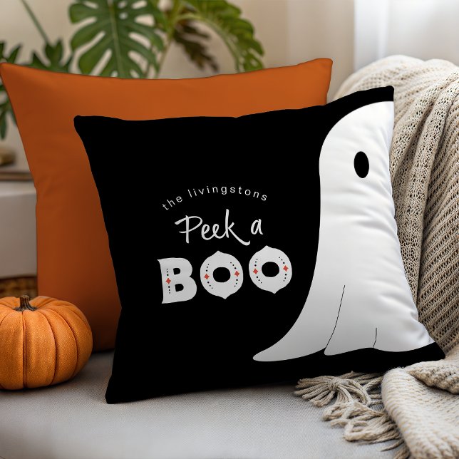 Cojín Decorativo Halloween fantasma personalizado de Peek a Boo (Subido por el creador)