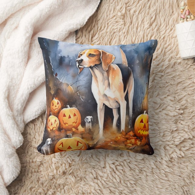 Cojín Decorativo Halloween Foxhound American English con calabazas (Manta)