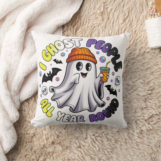 Cojín Decorativo Halloween Funny Nonbinario - Ghost People (Manta)