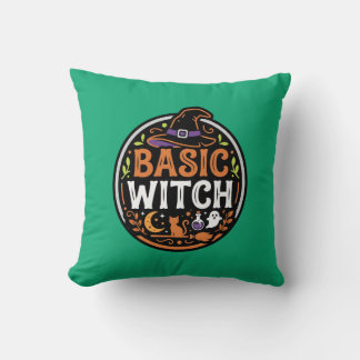 Cojín Decorativo Halloween: gato negro y fantasma – Bruja Básica.