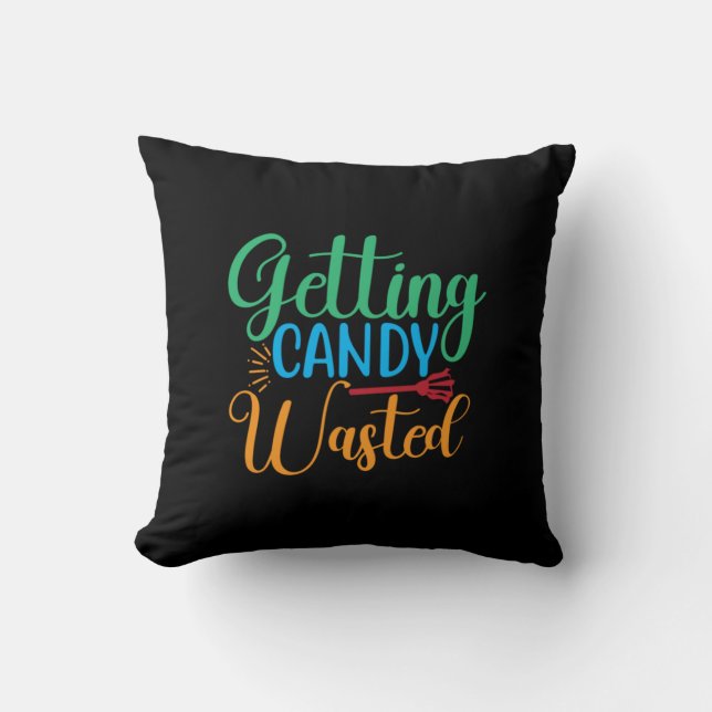 Cojín Decorativo Halloween Getting Candy Wasted Birthday (Anverso)