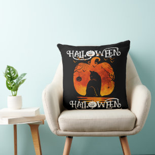 COJÍN DECORATIVO HALLOWEEN HALLOWEEN GATO CALABAZA NEGRA