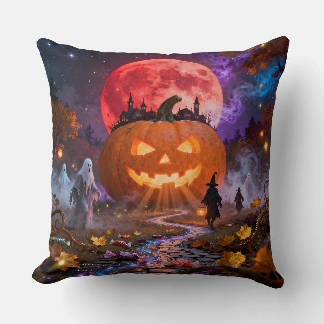 Cojín Decorativo Halloween Haunted Eclipse 2 Wall Clock (Anverso)