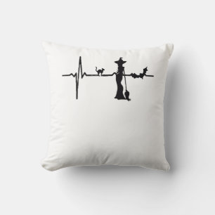 Cojín Decorativo Halloween Heart Beat Black Cat and Bat