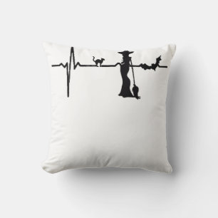 Cojín Decorativo Halloween Heart Beat Black Cat and Bat