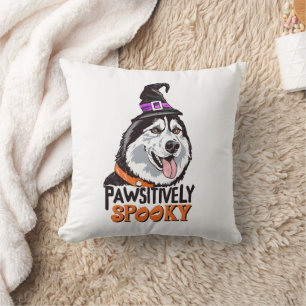 Cojín Decorativo Halloween Husky Dog, una acuarela de fantasía posi