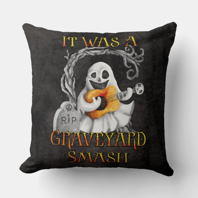 Cojín Decorativo Halloween Monster Mash Fantasma Graveyard (Anverso)