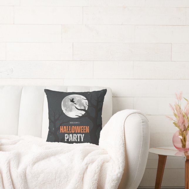 Cojín Decorativo Halloween negro y Naranja Luna llena (Sofá)