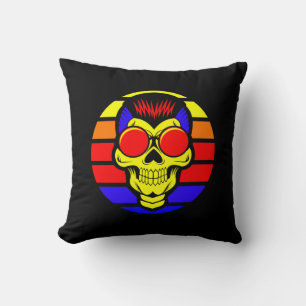 Cojín Decorativo Halloween Nombre Año 20xx Texto Retro Calavera de