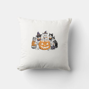 Cojín Decorativo halloween para Gato Gatito Lindo Fantasma Esquelet