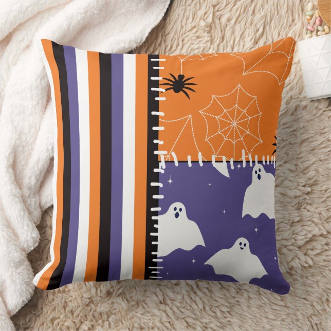Cojín Decorativo Halloween Patchwork Strips Ghosts (Manta)