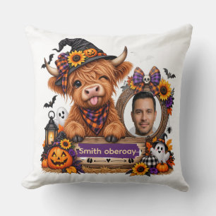 Cojín Decorativo Halloween personalizado de vaca de las Highlands