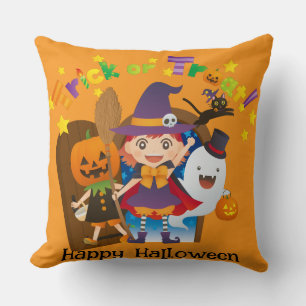 Cojín Decorativo Halloween Personalizado Whimsical Cuidada Calabaza