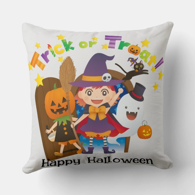 Cojín Decorativo Halloween Personalizado Whimsical Cuidada Calabaza (Reverso )