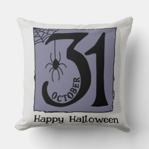 Cojín Decorativo Halloween Personalizado Whimsical Funny Oct.31 Púr