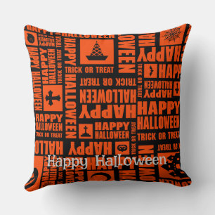 Cojín Decorativo Halloween Personalizado Whimsical Guay Funny Naran