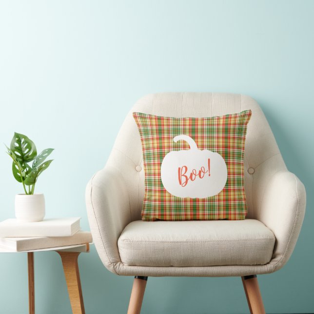 Cojín Decorativo Halloween Plaid Pumpkin Boo (Silla)