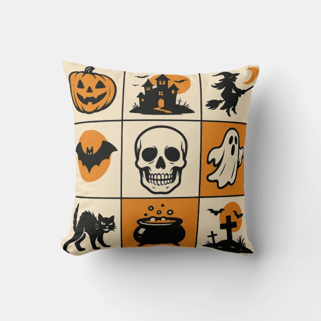 Cojín Decorativo Halloween pliow with various images (Anverso)