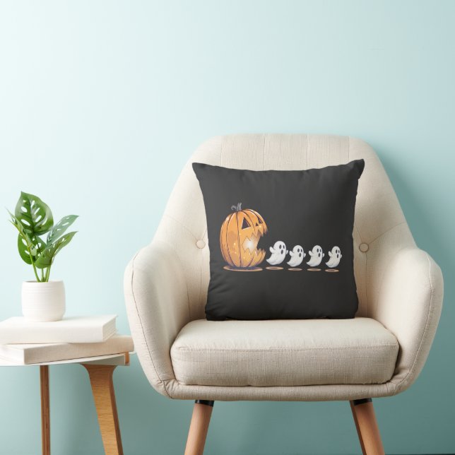 Cojín Decorativo Halloween Pumpkin Chasing Ghost Png, Halloween  (Silla)