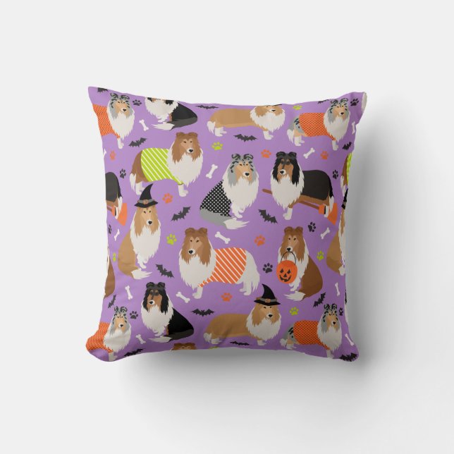 Cojín decorativo Halloween Rough Collie (Anverso)