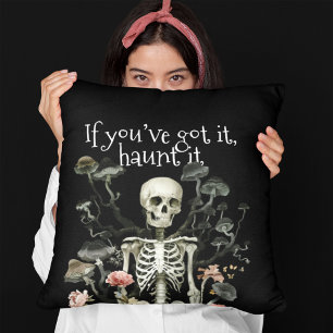 Cojín Decorativo Halloween Skeleton Haunted Forest Black