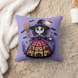 Cojín Decorativo Halloween Skeleton Witch