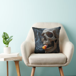 Cojín Decorativo Halloween Skull Biting Candy Corn