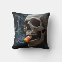 Cojín Decorativo Halloween Skull Biting Candy Corn