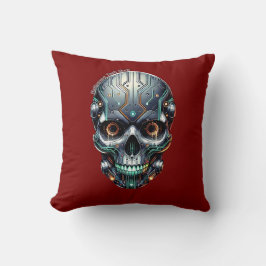 Cojín Decorativo Halloween Skull Neon blue tech