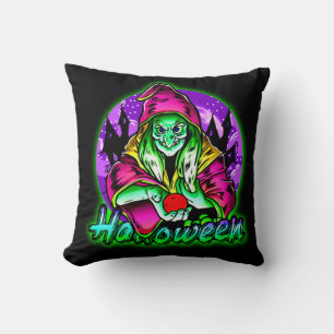 Cojín Decorativo Halloween Spooky Green Witch Magic Gorra Apple