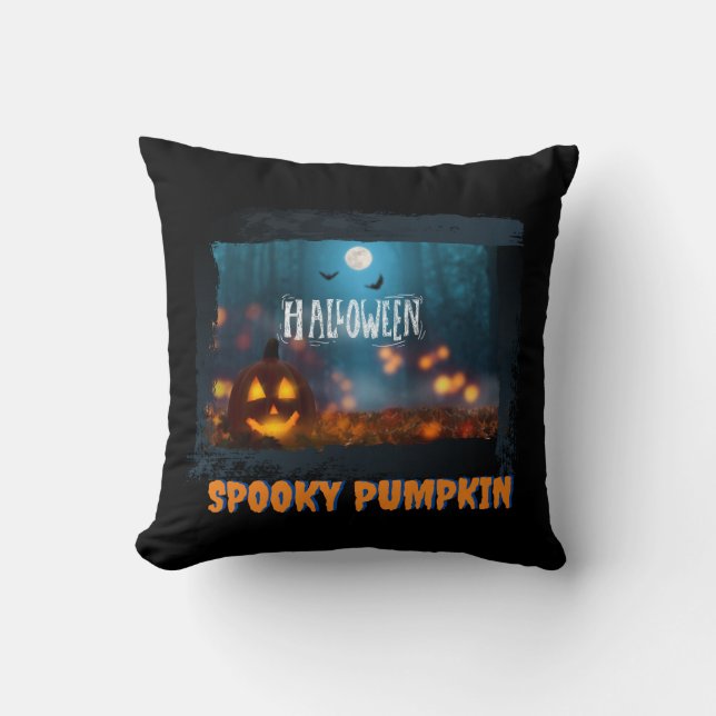 COJÍN DECORATIVO HALLOWEEN SPOOKY PUMPKIN (Anverso)